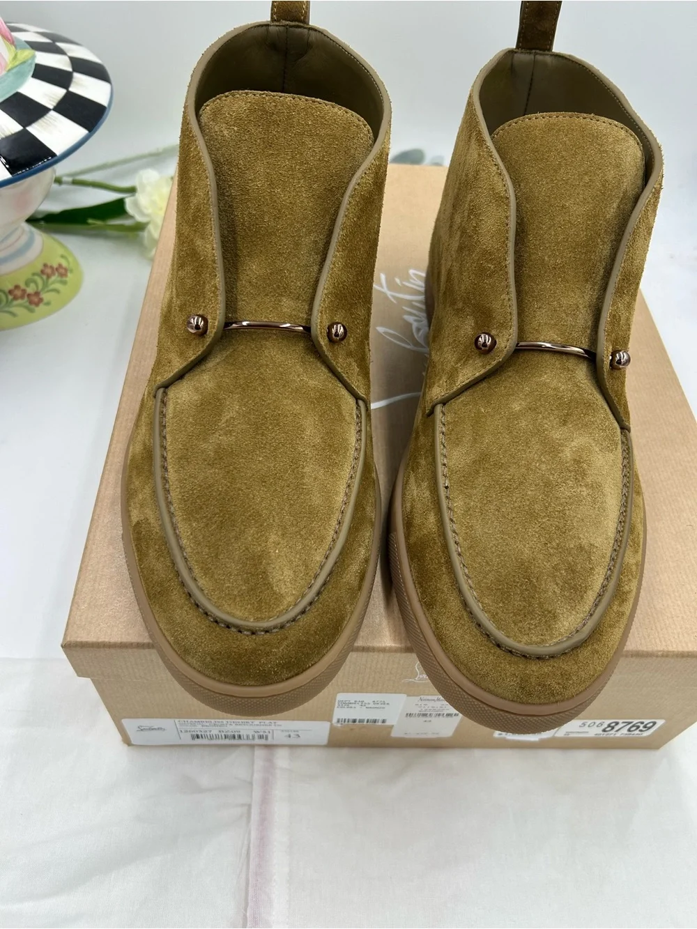 Men's Christian Louboutin CHAMBELISS desert suede boots size 43 made in Italy